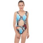 Fractal Spiral Art Math Abstract Center Cut Out Swimsuit