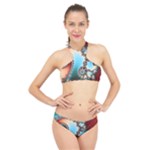 Fractal Spiral Art Math Abstract High Neck Bikini Set