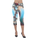 Fractal Spiral Art Math Abstract Lightweight Velour Capri Leggings 