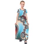 Fractal Spiral Art Math Abstract Kids  Short Sleeve Maxi Dress