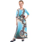 Fractal Spiral Art Math Abstract Kids  Quarter Sleeve Maxi Dress