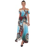 Fractal Spiral Art Math Abstract Off Shoulder Open Front Chiffon Dress