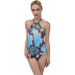 Fractal Spiral Art Math Abstract Go with the Flow One Piece Swimsuit