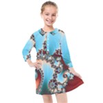 Fractal Spiral Art Math Abstract Kids  Quarter Sleeve Shirt Dress