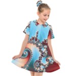 Fractal Spiral Art Math Abstract Kids  Short Sleeve Shirt Dress