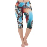 Fractal Spiral Art Math Abstract Lightweight Velour Cropped Yoga Leggings