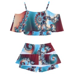 Kids  Off Shoulder Skirt Bikini 