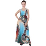 Fractal Spiral Art Math Abstract Empire Waist Velour Maxi Dress