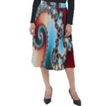 Fractal Spiral Art Math Abstract Classic Velour Midi Skirt 