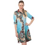 Fractal Spiral Art Math Abstract Long Sleeve Mini Shirt Dress