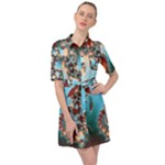 Fractal Spiral Art Math Abstract Belted Shirt Dress