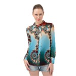 Fractal Spiral Art Math Abstract Long Sleeve Chiffon Shirt