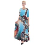 Fractal Spiral Art Math Abstract Half Sleeves Maxi Dress