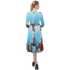 Ruffle End Midi Chiffon Dress 