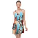 Fractal Spiral Art Math Abstract Summer Time Chiffon Dress