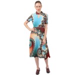 Fractal Spiral Art Math Abstract Keyhole Neckline Chiffon Dress