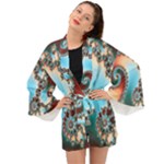 Fractal Spiral Art Math Abstract Long Sleeve Kimono