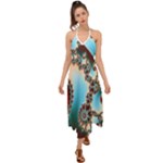 Fractal Spiral Art Math Abstract Halter Tie Back Dress 