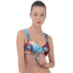 Fractal Spiral Art Math Abstract Front Tie Bikini Top