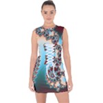 Fractal Spiral Art Math Abstract Lace Up Front Bodycon Dress