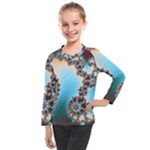 Fractal Spiral Art Math Abstract Kids  Long Mesh Tee