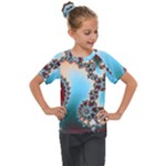 Fractal Spiral Art Math Abstract Kids  Mesh Piece Tee