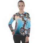 Fractal Spiral Art Math Abstract Women s Long Sleeve Raglan Tee