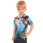 Fractal Spiral Art Math Abstract Kids  Polo Tee