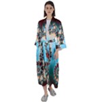 Fractal Spiral Art Math Abstract Maxi Satin Kimono