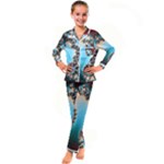 Fractal Spiral Art Math Abstract Kid s Satin Long Sleeve Pajamas Set