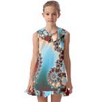 Fractal Spiral Art Math Abstract Kids  Pilgrim Collar Ruffle Hem Dress