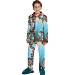 Fractal Spiral Art Math Abstract Kids  Long Sleeve Velvet Pajamas Set