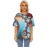 Fractal Spiral Art Math Abstract Oversized Basic Tee
