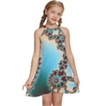 Fractal Spiral Art Math Abstract Kids  Halter Collar Waist Tie Chiffon Dress