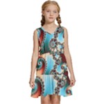 Fractal Spiral Art Math Abstract Kids  Sleeveless Tiered Mini Dress