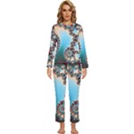 Fractal Spiral Art Math Abstract Womens  Long Sleeve Lightweight Pajamas Set