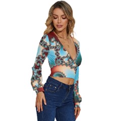 Long Sleeve Deep-V Velour Top 