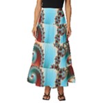 Fractal Spiral Art Math Abstract Tiered Ruffle Maxi Skirt