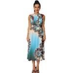 Fractal Spiral Art Math Abstract Sleeveless Round Neck Midi Dress