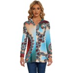 Fractal Spiral Art Math Abstract Long Sleeve Drawstring Hooded Top