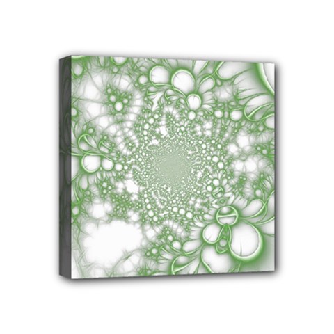 Green Abstract Fractal Background Texture Mini Canvas 4  x 4  (Stretched) from ArtsNow.com