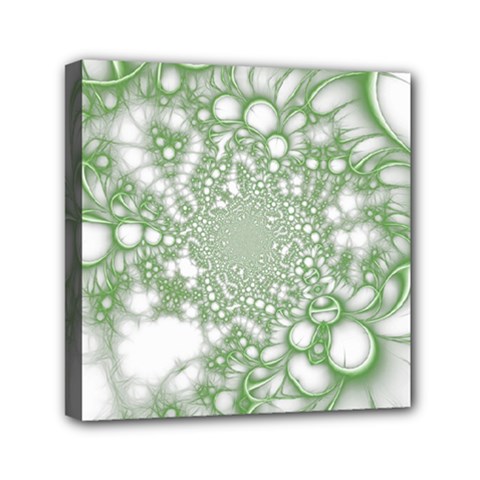 Green Abstract Fractal Background Texture Mini Canvas 6  x 6  (Stretched) from ArtsNow.com
