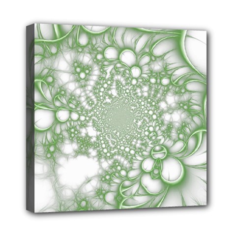 Green Abstract Fractal Background Texture Mini Canvas 8  x 8  (Stretched) from ArtsNow.com
