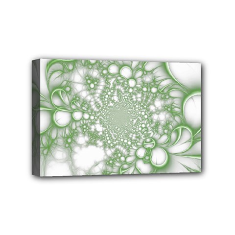 Green Abstract Fractal Background Texture Mini Canvas 6  x 4  (Stretched) from ArtsNow.com