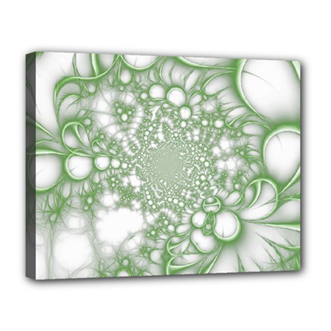Green Abstract Fractal Background Texture Canvas 14  x 11  (Stretched) from ArtsNow.com