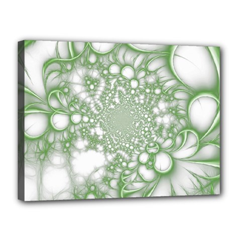 Green Abstract Fractal Background Texture Canvas 16  x 12  (Stretched) from ArtsNow.com