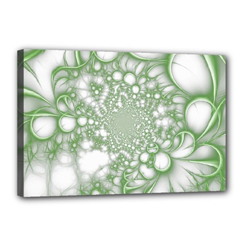 Green Abstract Fractal Background Texture Canvas 18  x 12  (Stretched) from ArtsNow.com