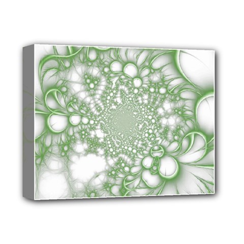 Green Abstract Fractal Background Texture Deluxe Canvas 14  x 11  (Stretched) from ArtsNow.com