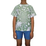 Green Abstract Fractal Background Texture Kids  Short Sleeve Swimwear