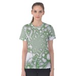 Green Abstract Fractal Background Texture Women s Cotton Tee